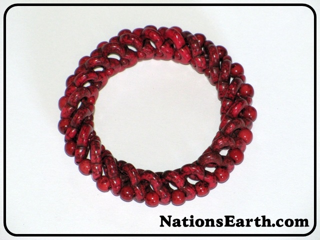 Red Dyed Turquoise Stretchable Bracelet