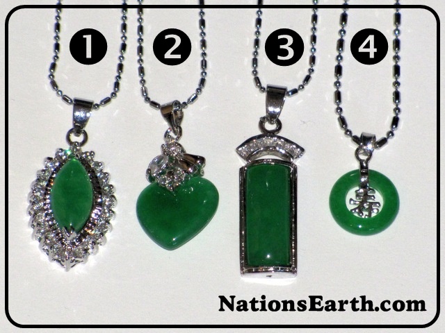 Green Jade Oblong Shaped Pendant (No.3)