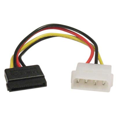 Deltaco SATA Power Cable, 4-pin Molex Male to SATA