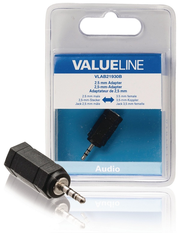 Valueline Stereo Audio Adapter 2.5mm Male - 3.5mm Female Black