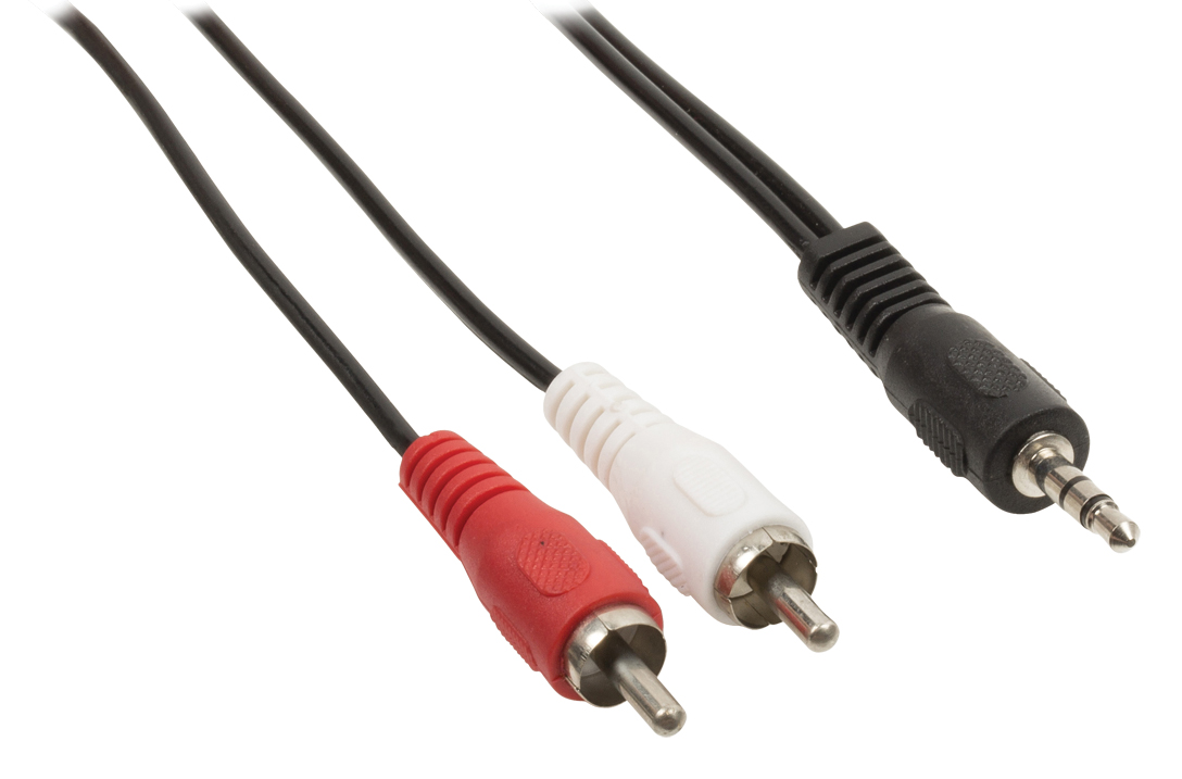 Valueline 3.5mm Male - 2xRCA Male Audio Cable, 1.5m, Black