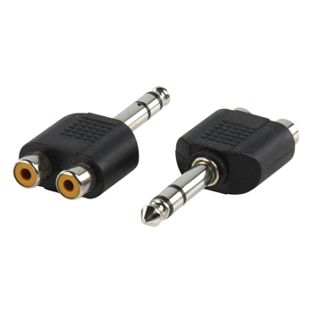 6.35mm Stereo Male to 2xRCA Female Adapter