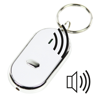 basicXL Whistle Key Finder, 2xLR41 Batteries, White