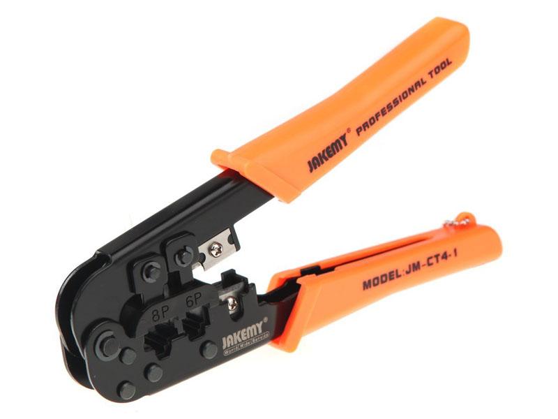 Jakemy JM-CT4-1 Crimping Pliers, Black/Orange