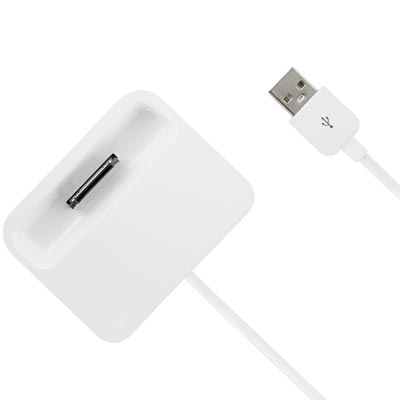 Deltaco iPhone/iPod Docking Station with USB Cable, White