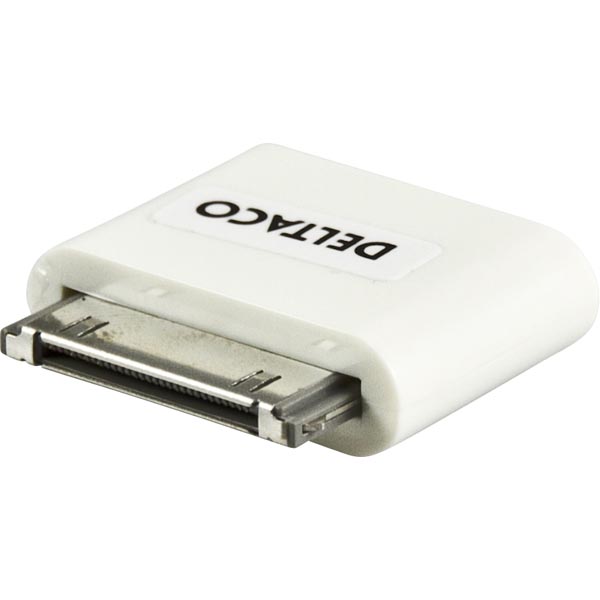 Deltaco Doc Adapter, Dock Male - USB Micro-B Female, White